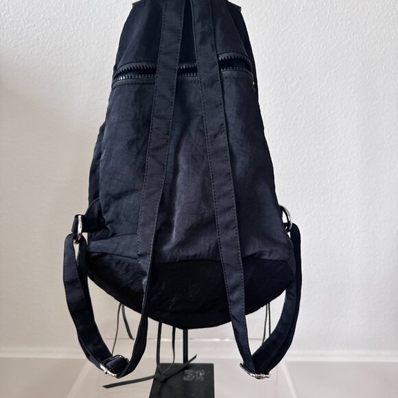 Rebecca Minkoff Julian Nylon Backpack Black Silver Hardware Excellent Condition - Picture 15 of 16